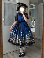 Dragon Bone Lily - Vintage Gothic Lolita Dragon & Skeleton Print JSK Dress and Accessories - image 40