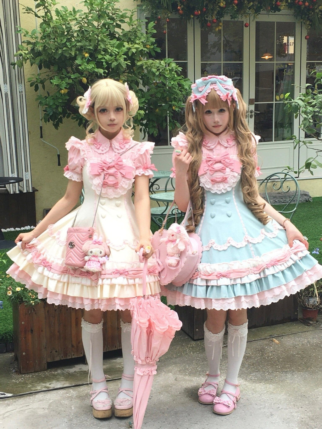 Cream Fondant Sweet Retro Six-Panel Lolita JSK and Accessories - image 2