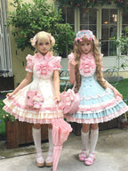 Cream Fondant Sweet Retro Six-Panel Lolita JSK and Accessories - image 2