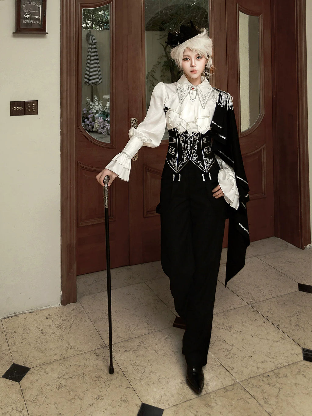 Ouji Lolita Pants Set, Detachable Jabot & Shawl - image 2