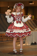 Plaid Petal Bunny - Old School Lolita Plaid OP Dress, Petal-shaped Hem - image 24