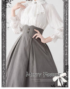 Classic Lolita A-Line Skirt, Button-Front Vest and White Blouse - image 25