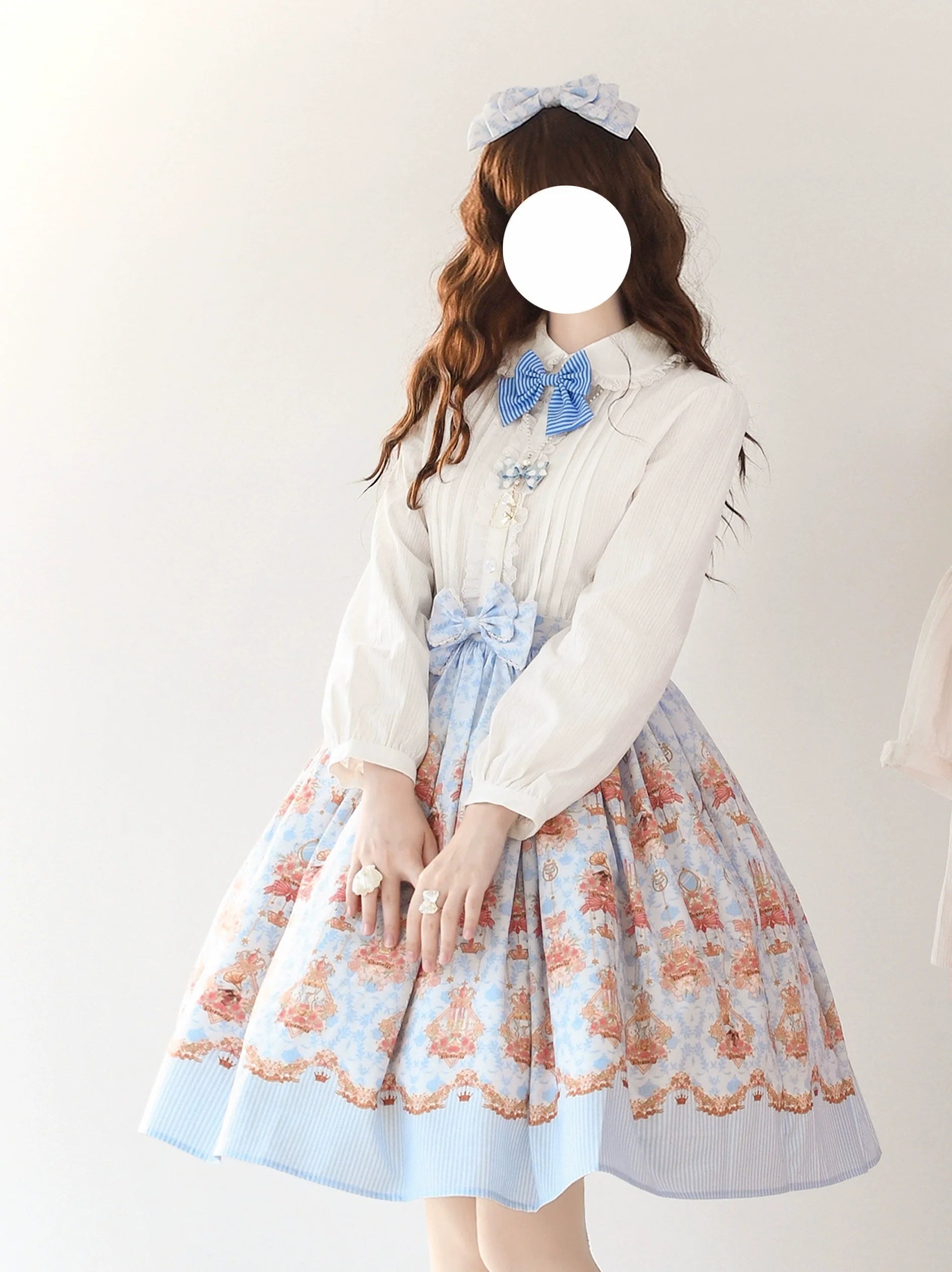 Rose Garden Bunny - Daily Lolita Rose Bunny Printing OP JSK Dress Set - image 11