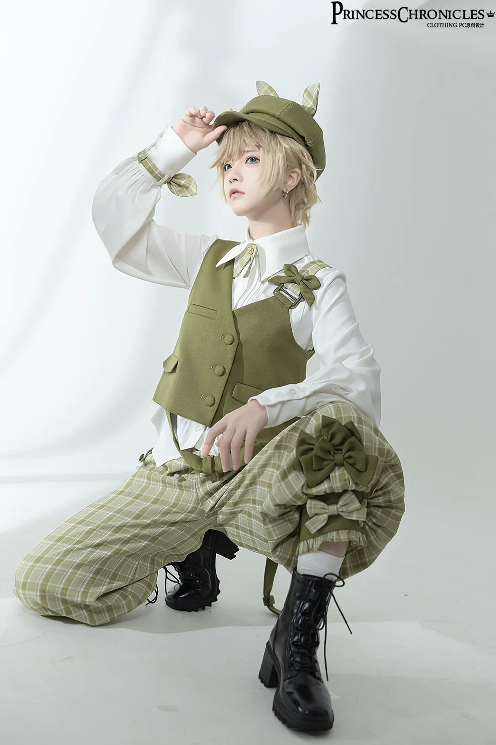 Secret Morning Paper - Ouji Lolita Shirt, Matcha Green Capri Pants Collection - image 18