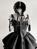Elegant Lolita Bonnet Black Ribbon BNT - image 5
