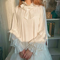 First Snow - Sweet Lolita Sweater Winter Puff Sleeve Knitting Innerwear - image 1