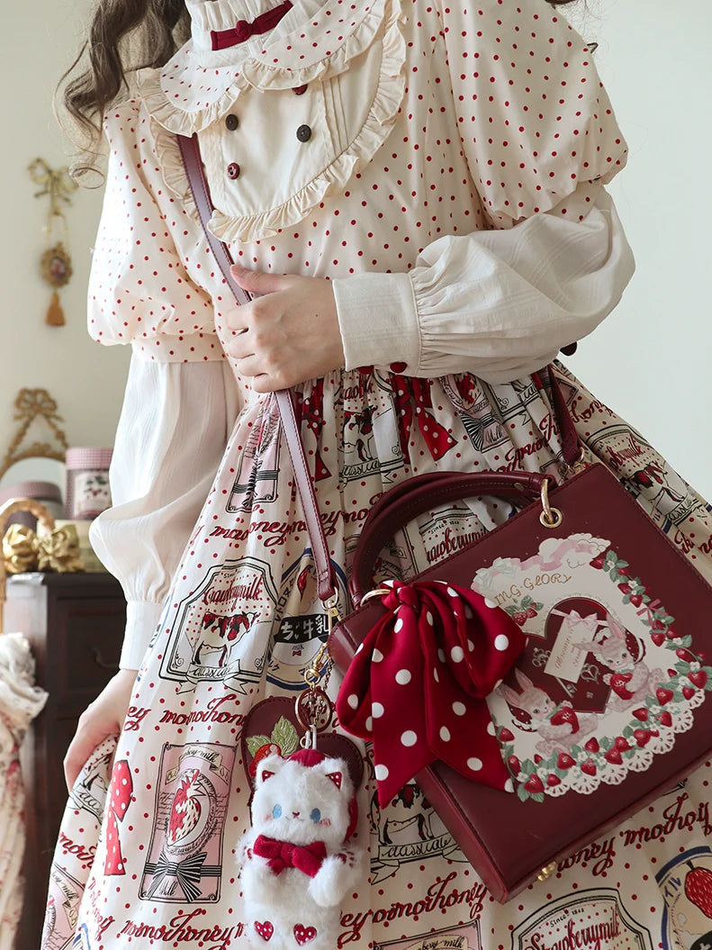 Retro Lolita Handbag PU Square Wedding Bag - image 18