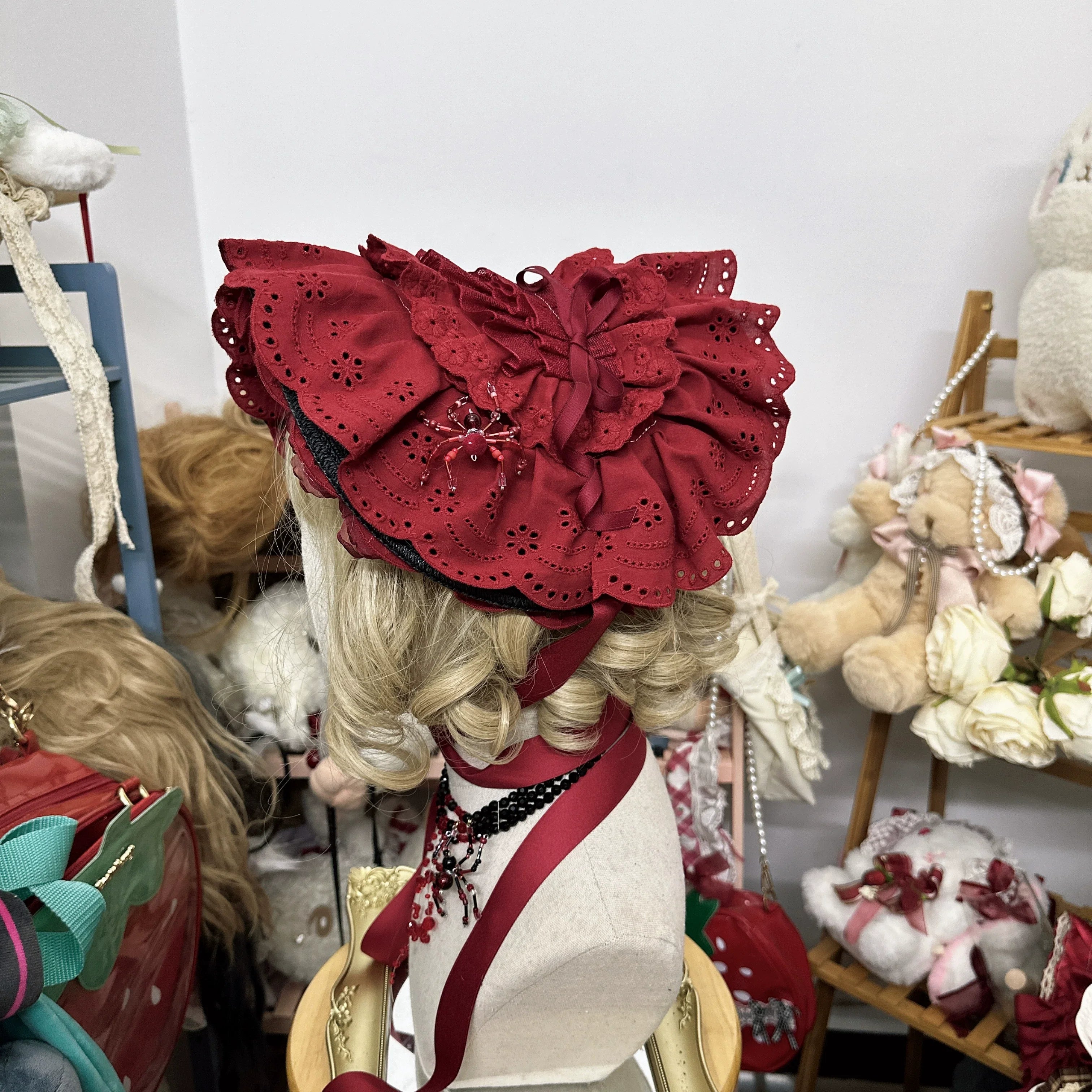Gothic Lolita Bonnet Pure Cotton Hat Collection - image 15