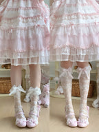 Summer Sweet Lolita Rose Jacquard Bow Socks - image 13