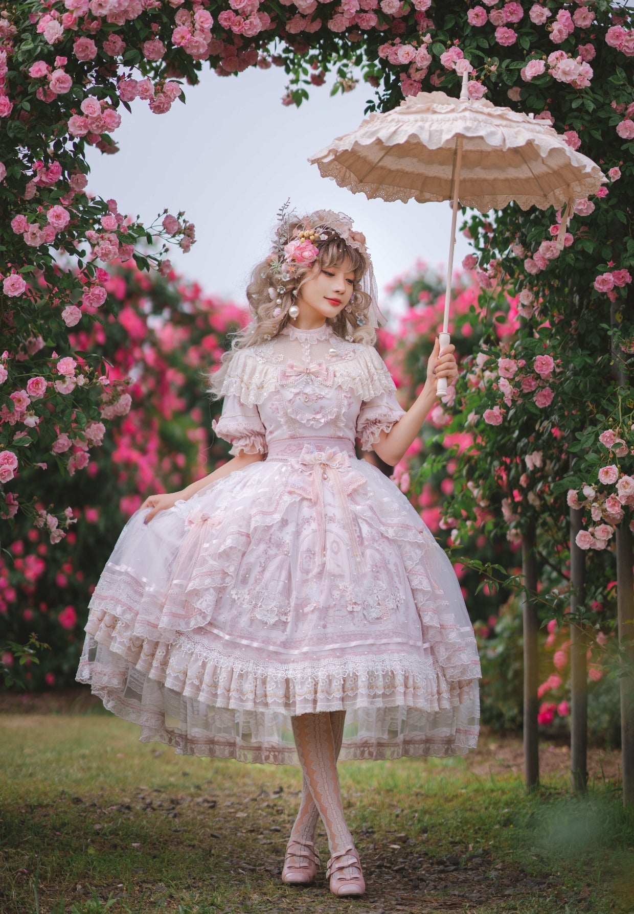 Sunset Realm Lolita Bride Gorgeous OP FS - image 8