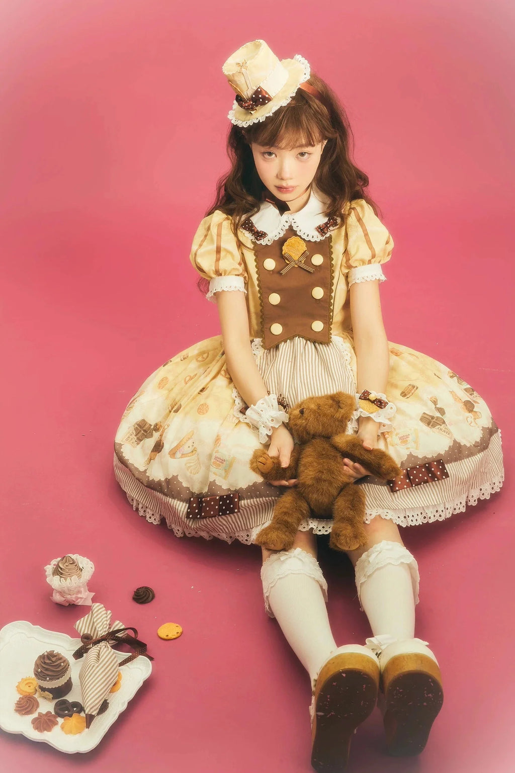 Patisserie Forever Happiness Yellow Apron Sweet Lolita OP Dress Set - image 9