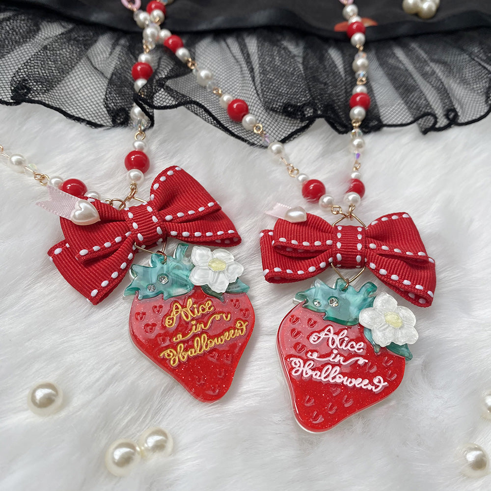 Sweet Lolita Strawberry Necklaces, Rings, Hair Clips and Brooches - image 12