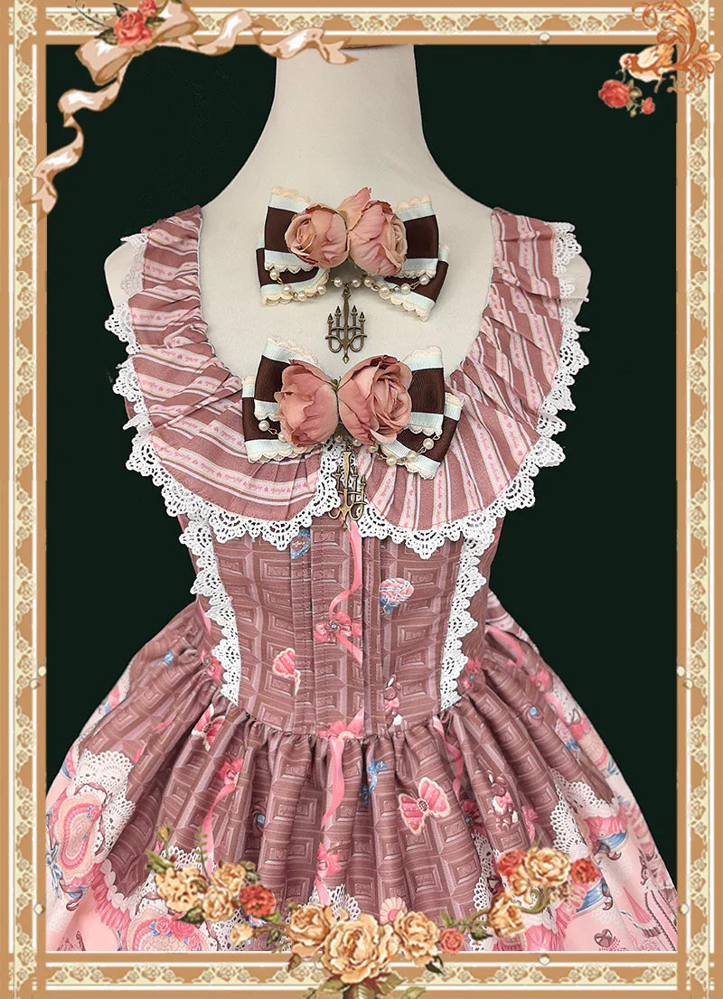 Candy House - Old School Lolita Cake Print JSK Dress, Side Zipper and Accessories - image 5