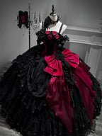 Gothic Lolita Wedding Corset JSK Dress, Lift-Up Hem - image 6