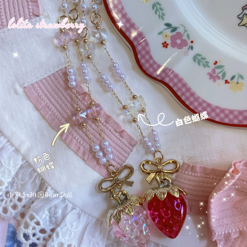 Sweet Lolita Strawberry Charlotte Necklace - image 9