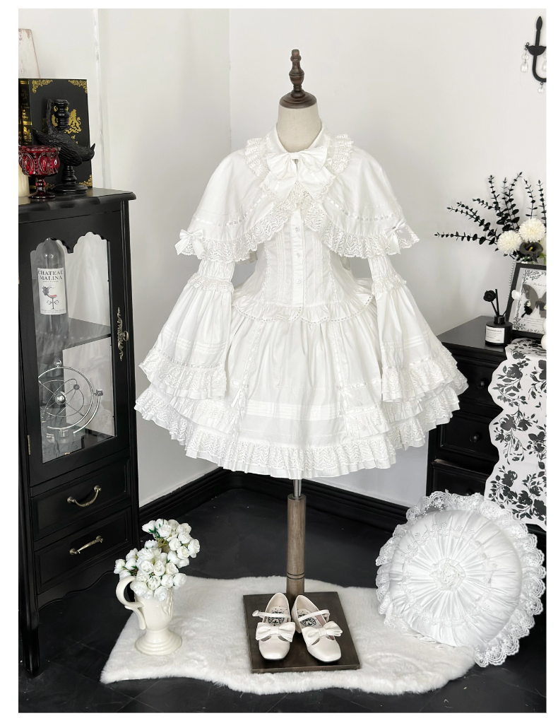 Praying Snowfall Old School Lolita Skirt Suit, Shirt and Cape - image 10