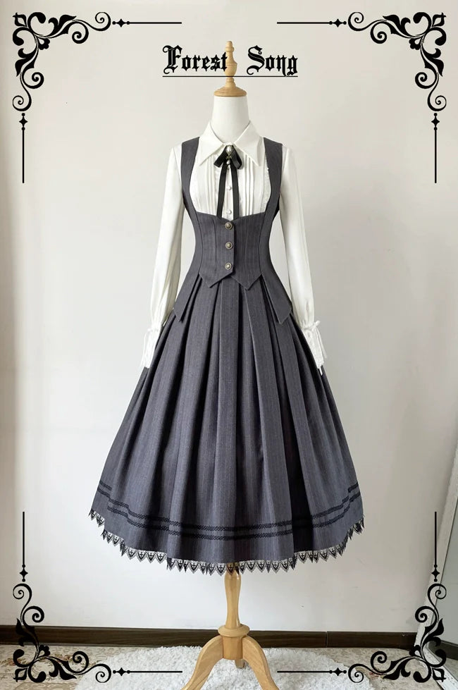 Griffin's Promise - Classic Lolita Skirt Striped Plaid Elegant SK - image 22