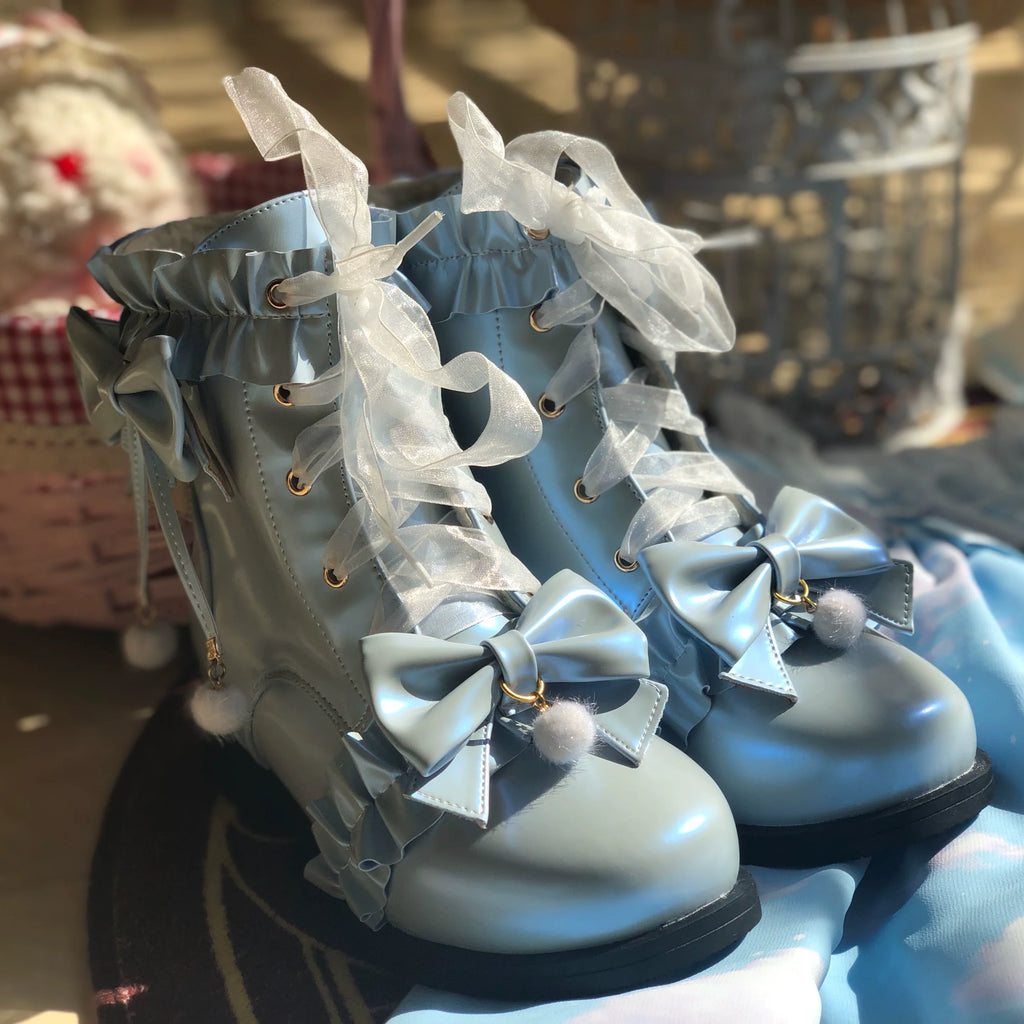 Enthusiastic Ideation - Elegant Lolita Shoes Fleeced Short Martin Boots - image 21