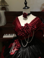 Treasure Chest Rose Lolita Red Dress - image 7