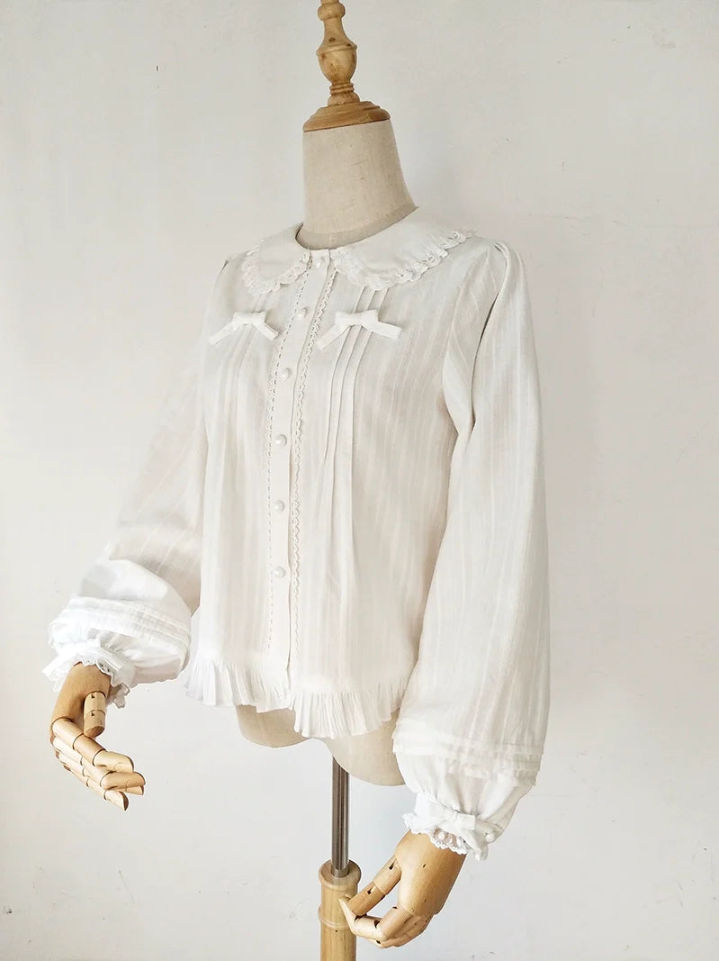 Cotton Sweet Lolita Blouse, Single / Fleece Lined Version - image 2