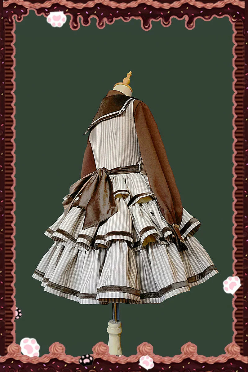From Afar - Vintage Striped Peppy-Style Lolita JSK & Cape - image 13