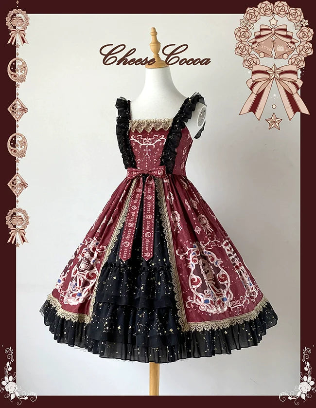 Star Drop Ceremony - Elegant Lolita JSK Printing Open Front Dress and Blouse Set - image 1