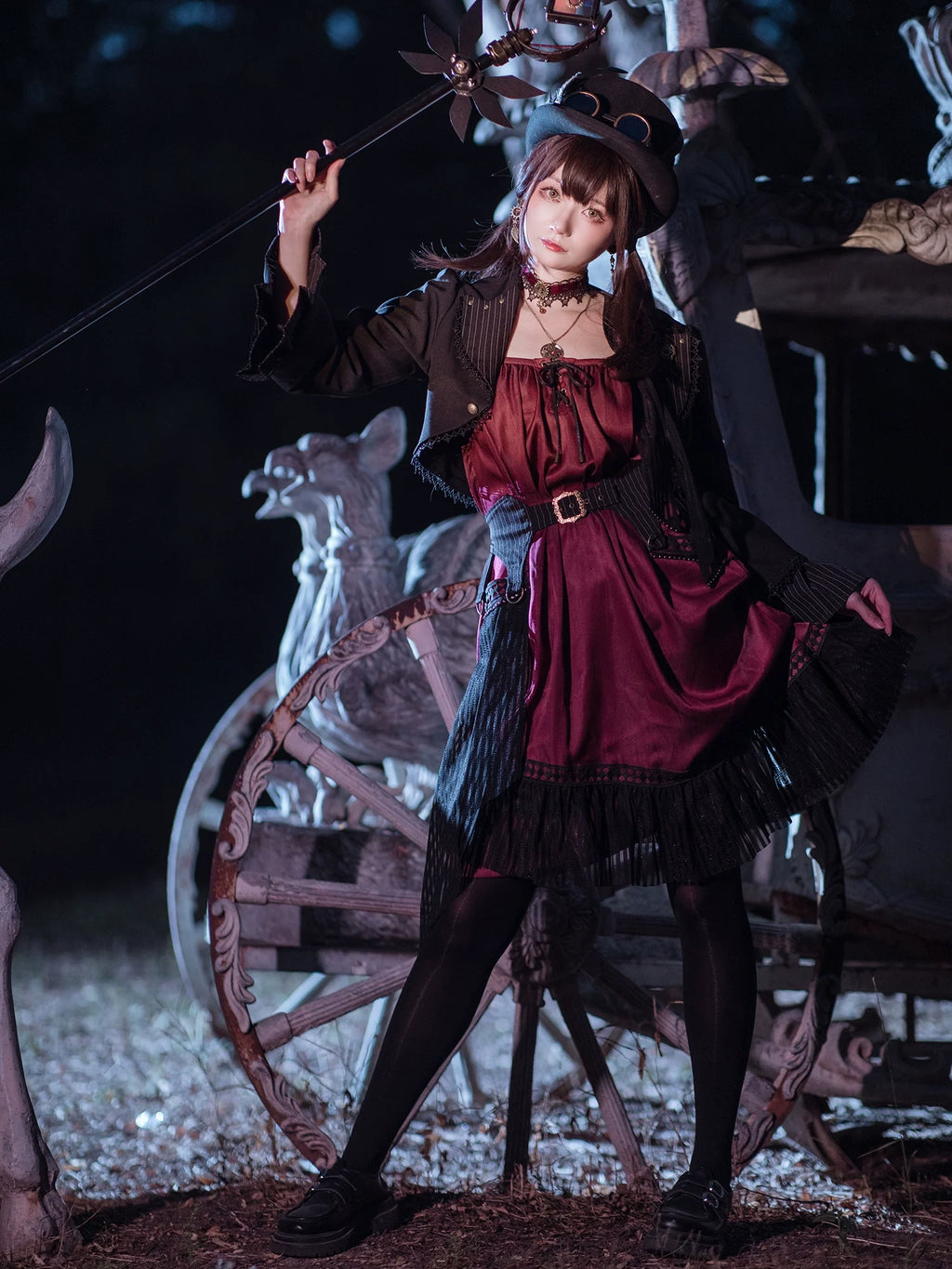 Gothic Lolita Black Cropped Cardigan Jacket - image 16