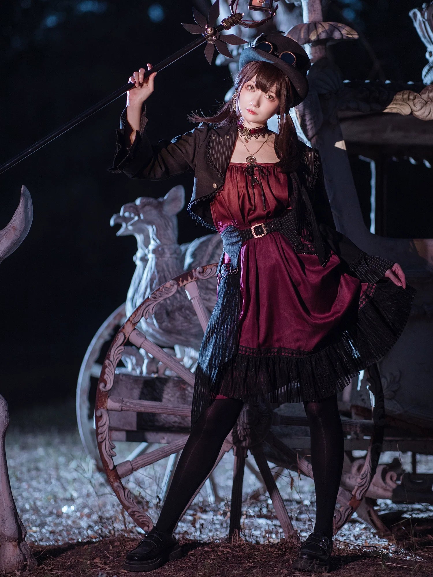 Gothic Lolita Black Cropped Cardigan Jacket - image 16