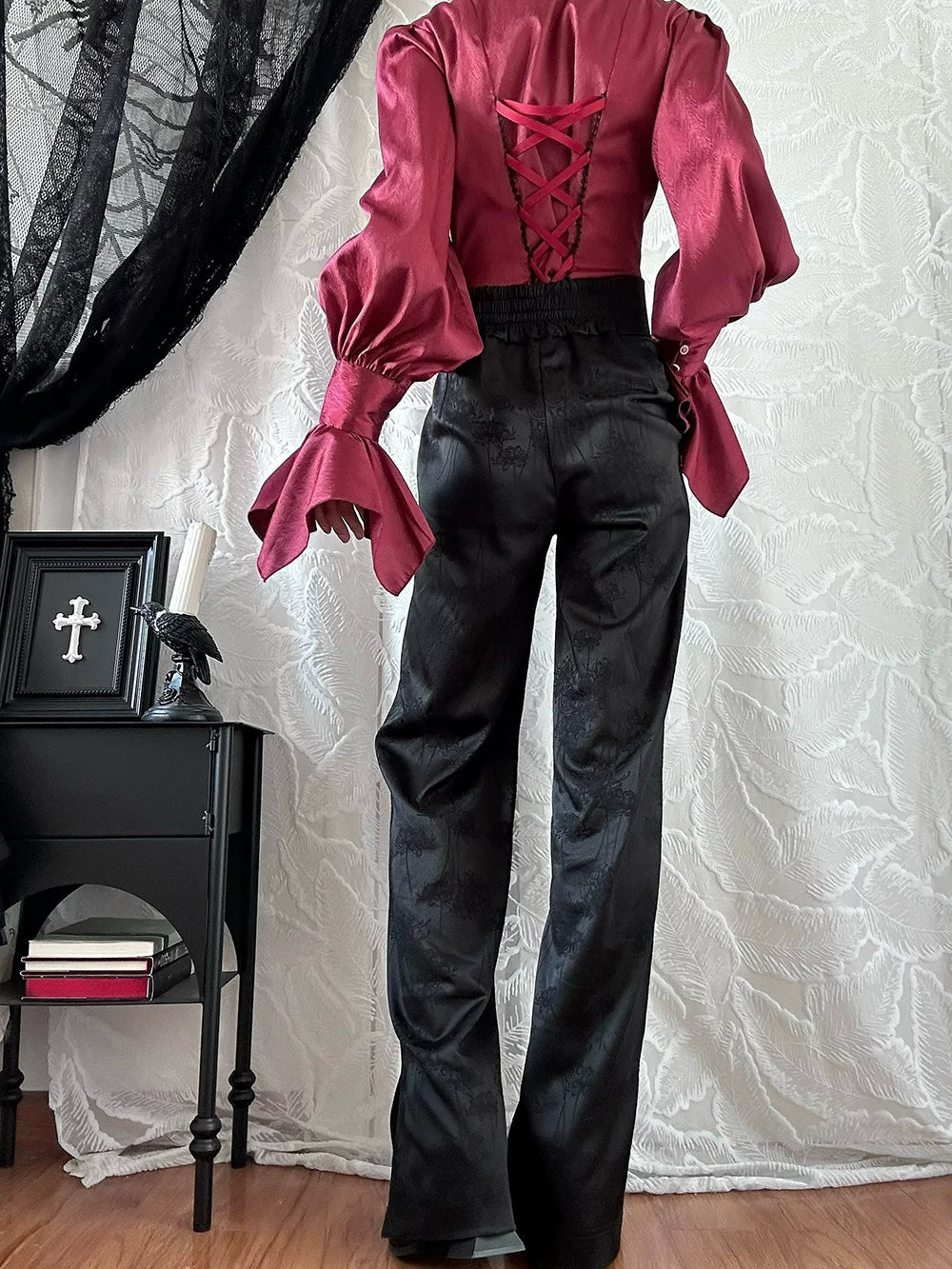 Moonnight Return - Ouji Lolita Stand Collar Shirt with Irregular Cuffs - image 2