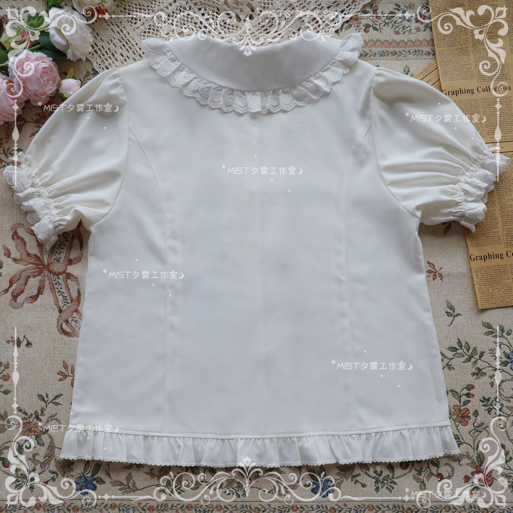 Sweet Short Sleeve Chiffon Lolita Blouse - image 12