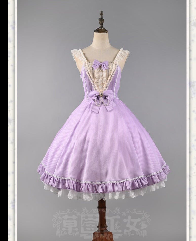 Midsummer Star - Silver Foil Printing Lolita OP Dress - image 10