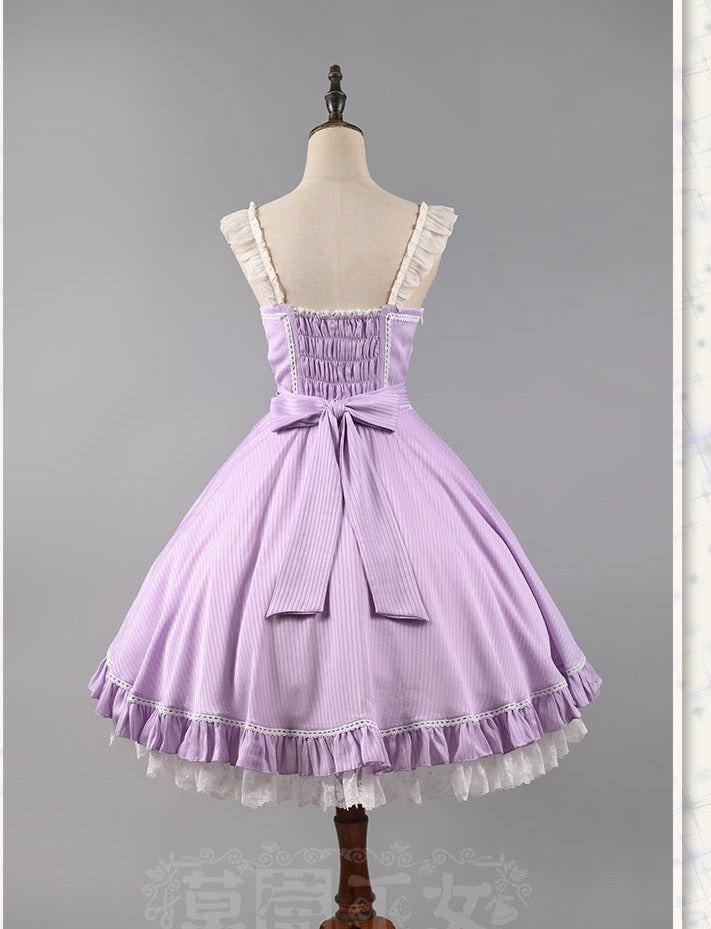 Midsummer Star - Silver Foil Printing Lolita OP Dress - image 11