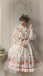 Strawberry Fruit Tea SP - Apricot Sweet Lolita Jumper Dress - image 16