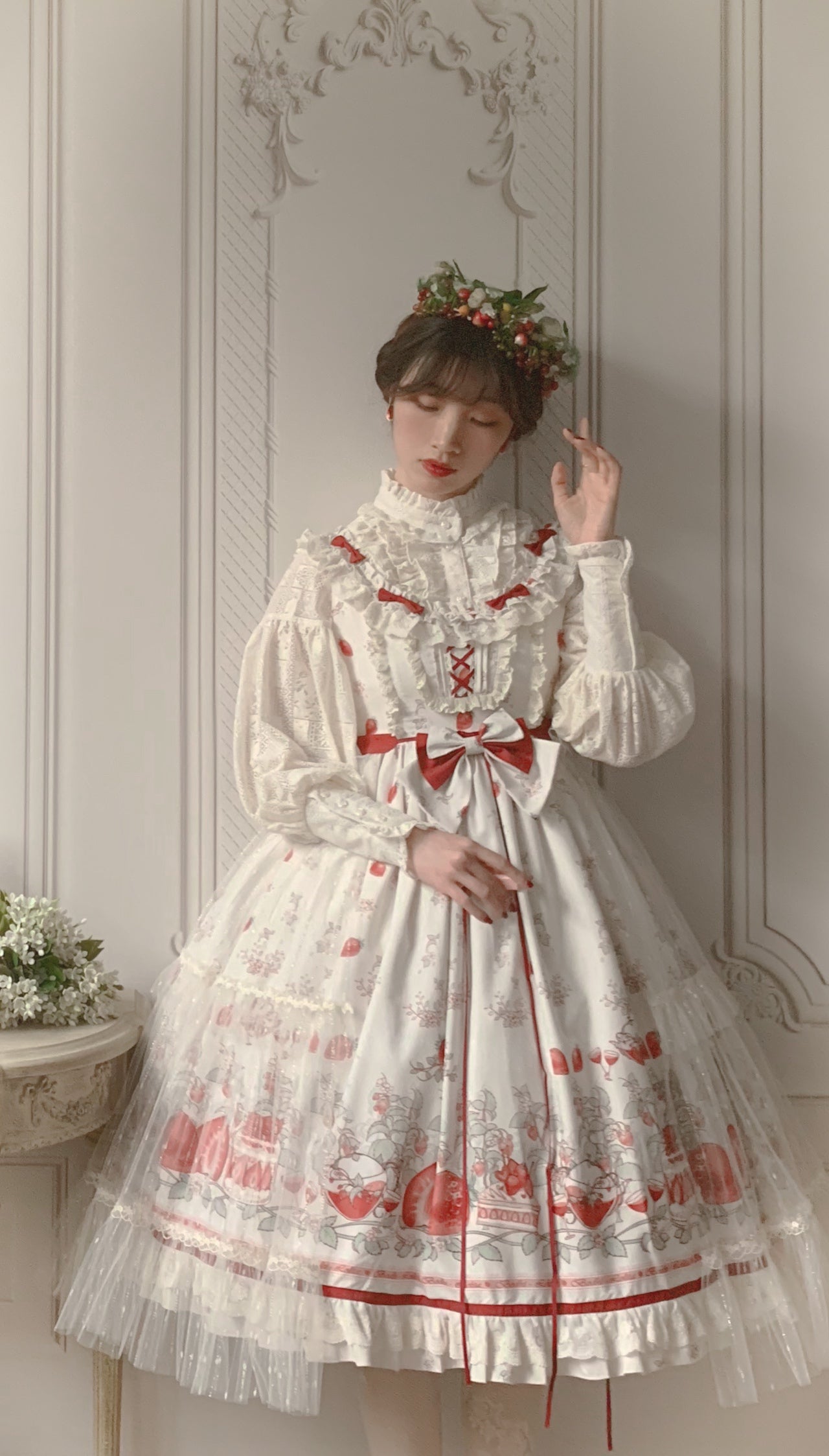Strawberry Fruit Tea SP - Apricot Sweet Lolita Jumper Dress - image 16