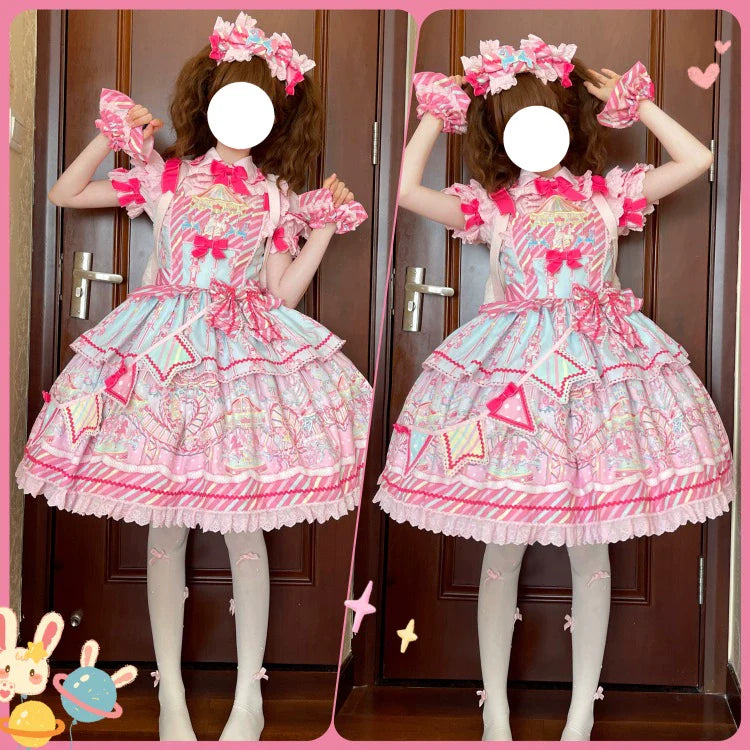 Candy Park Sweet Lolita Print Jumper Dress and Accessories - image 6