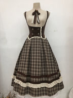 Chestnut Autumn - Plaid Classic Lolita JSK, Bust Supporting and Accessories - image 10