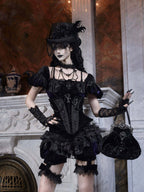 Mourning Day - Gothic Rhinestone Velvet Handbag - image 8
