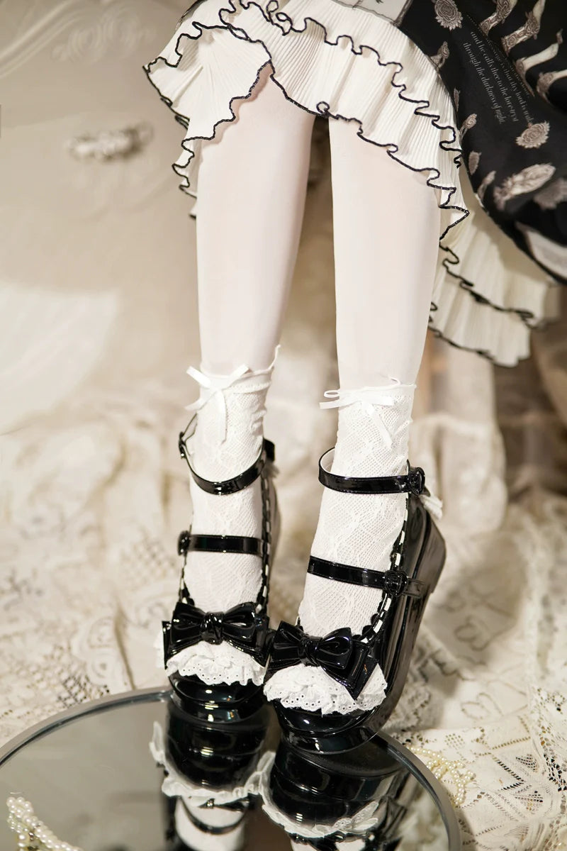 Milky Puff - Sweet Lolita Heels Shoes, Round Toe With Petite Wedge - image 46