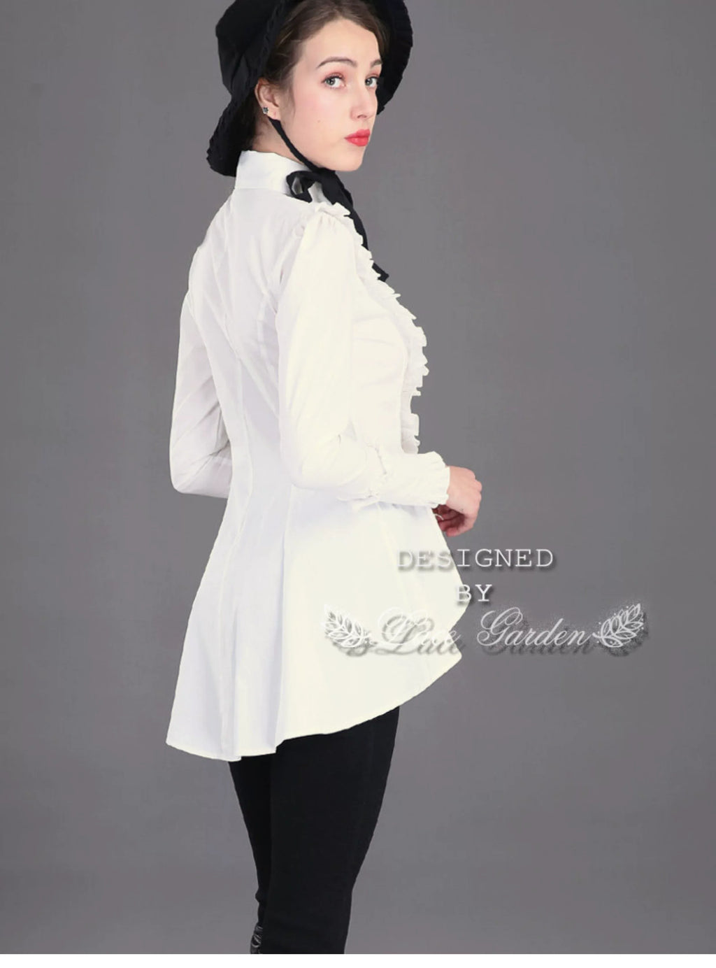Gothic Tailed-Hem Blouse and Multi-Layer Lolita Skirt Set - image 13