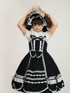 Vintage Petal Rabbit - Cotton Old School Lolita JSK Dress, Petal-Shaped Hem - image 8