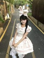 Coco Bunny - Cotton Old School Lolita OP Dress, Bunny Decoration and Accessories - image 14