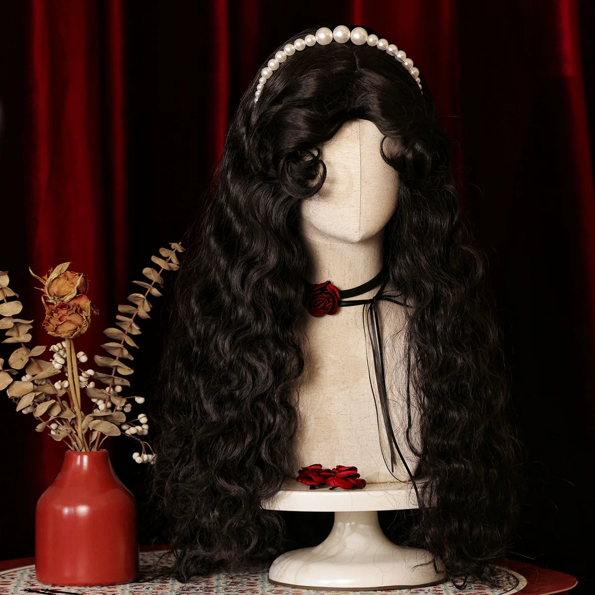 Gypsy Rose - Black Retro Lolita Curly Wigs Fluffy Sheep Curl Wigs - image 3