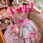 Candy Park Sweet Lolita Print Jumper Dress and Accessories - image 5