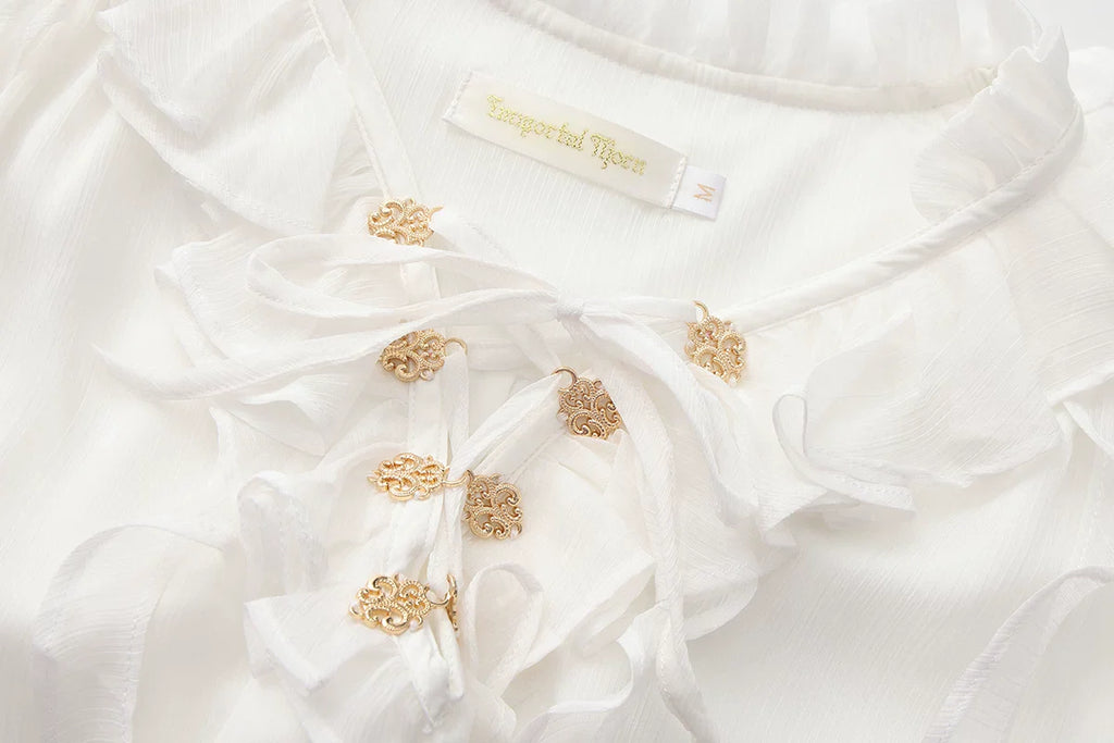 Eternal Treasure Voyage - Ouji Lolita Chiffon Blouse with Ruffles - image 6