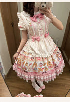 Full Sugar Bakery - Sweet Lolita Puppy Dessert Print OP Dress with Bows and Accessories - image 8