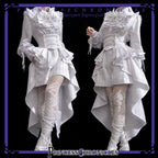 Rabbit Theater White Moonlight - Ouji Lolita Shorts Set, Rabbit Hat - image 8