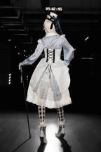 Eternal Rabbit Invitation - Ouji Lolita Ruffle V-Neck Blouse - image 9