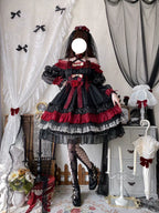 Night of Berea Gothic Lolita OP Dress in Black and Red - image 11