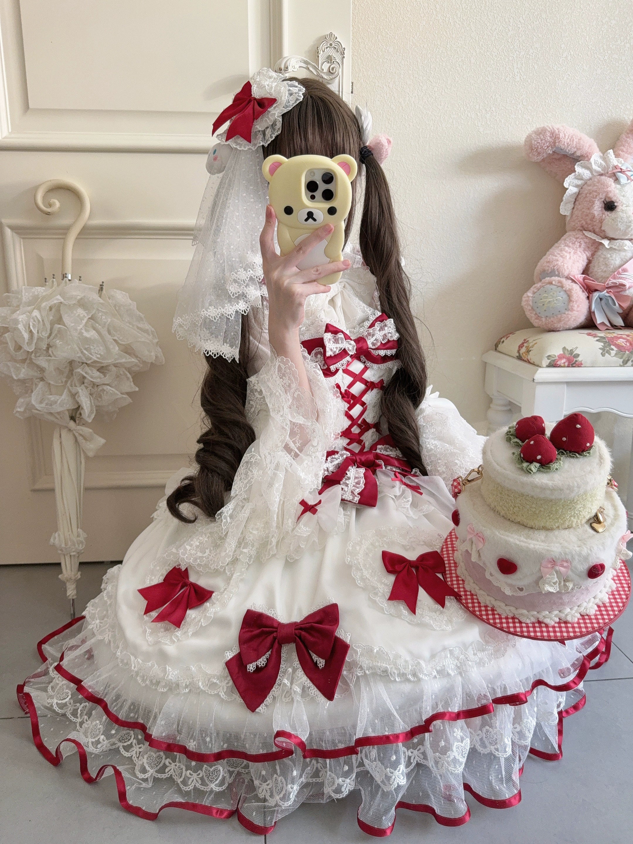 Velvet Sweetheart - Doll-like Sweet Lolita Jumper Dress, Bow Accents - image 25