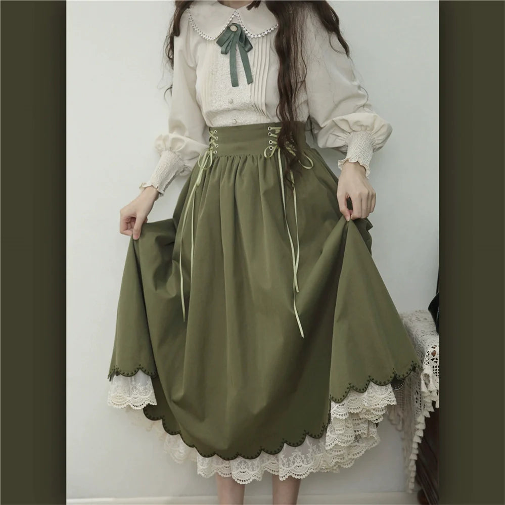 Countess's Autumn Travel - Vintage Lolita Shirt and Skirt - image 22